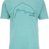 Simms Trout Outline T-Shirt - Oil Blue Heather -Fishing Promotion Store simms trout outline t shirt oil blue heather 05779.1665233887.386.513